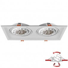 Σποτ AR111 Διπλό Χωνευτό Κινητό Αλουμινίου Λευκό 5675